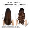 DOORES Human Hair Extensions Wire Hair Balayage Chocolate Brown to Honey Blonde 75g Hair Extensions Straight Wire Extensions Hairpiece with Transparent Fish Line 14 Inch