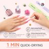 SAVILAND Fingernail Polish Set Quick Dry: 12 Colors Pastel Nail Polish Non Gel 0.34oz Castor Oil Regular Glitter Nail Polish Kit Holographic Nail Lacquer with Base Top Polish Coat French Manicure Art