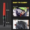 E-riding 4 Pieces 11-Inch Signal Traffic Wand, Safety LED Flashlight with Red Strobe Mode Lanyard and Side Clip for Parking Attendant, Traffic Control, Using 3 AAA Batteries (Not Included)
