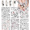 Snake Nail Art Stickers Decals Nail Art Supplies 3D Self Adhesive Nail Stickers Dark Skull Heart Cupid Angel Lips Ghost Nail Decals for Acrylic Nails Designs Manicure Tips Decoration (6 Sheets)