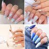 AddFavor 240pcs Almond Nail Tips Clear Full Cover Medium Length Short Fake Acrylic Gel X Nail Tips for Salon and Home Nail Art Manicure 12 Sizes