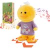 PowerPals Plush Duck Toy Includes Christmas Easter Halloween Outfits Plus A Gift Box It Walks Jumps Features Sound Movement Making It A Ideal Gifts for Kids Yellow 8.3”