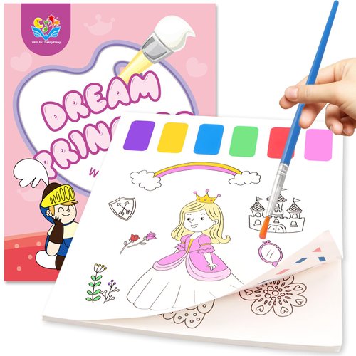 YOTOY Paint with Water Books Toys for 3 4 5 6 7 8 Years Old, Water Painting Book for Toddlers, Watercolor Coloring Book for Kids, Toddler Arts and Crafts, Water Color Book for Kids, Toy Age 4-8