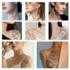 Waterproof Temporary Tattoo - 90 Sheets Realistic Fake Tattoos, 52 sheets Inspirational Words Tattoo stickers, 38sheets Wild Flower Floral Rose Sunflower Bouquet Body Stickers for Adult Women Men Kids