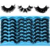 FOINEMYED 21 Pairs False Eyelashes 3 Styles Mixed Strip Lashes 18-25mm Fluffy Eyelashes Pack 8D Volume Super Soft Faux Mink Lashes D Curl Eyelashes