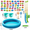 NIPLOOOW Kids Pool Fishing Toys Games, Water Table Bathtub Toy with Inflatable Pool Pole Rod Net Plastic Floating Fish, Birthday Gifts for Kids Age 3 4 5 6 Year Old,Kids Outdoor Toys
