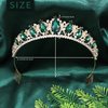 Oriamour Rhineshtone Wedding Tiara for Bride & Flower Girls - Princess Tiara Headband Bridal Queen Crown With Combs For Women And Girls (Green)