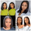 Netoe Bob Wig Human Hair 13x4 Bob Lace Front Wigs Human Hair Pre Plucked 180% Density short Bob Wig Human Hair for Black Women Straight Bob Front Wigs Human Hair Natural Black (12 inch)