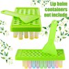 Maitys 2 Sets Lip Balm Tray and Spatula Portable Lip Balm Filling Tray and Spatula Set Lip Balm Tube Holder Lip Balm Tubes Tray Lip Balm Containers Lip Gloss Making Kit(Green)