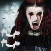 MDRTIRIM 2 Pairs Retractable Vampire Teeth Halloween Vampire Fangs Zombie Teeth Horror Bloody Party Dress Up Cosplay Accessories White
