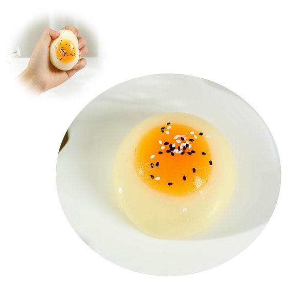 Taba Squishy Daifuku Squeeze Toys,Sensory Fidget Toy for Your Best Mellow and Chill,Party Favors, Birthday Gift, Squishy Toys for Adults (Caramel Yellow)