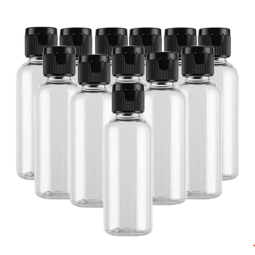 30PCS 15ml 0.51oz Empty Reusable Clear Plastic Sample Bottle With Black Flip Cap Travel Vial Jar Pot Container For Cosmetic Case Emollient Water Liquid Shower Gel Face Cream Emulsion Hand Lotion