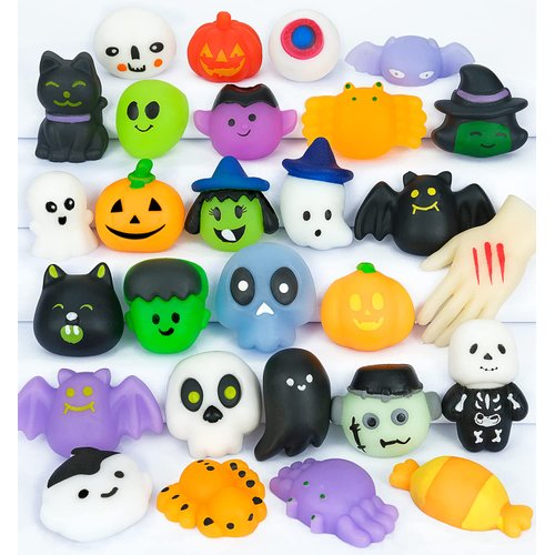 30Pcs Halloween Squishy Toys Mochi Squishy Toys Halloween Party Favors for Kids Trick or Treat Toys Goodie Bag Fillers for Boys Girls Kids Birthday Party Favors Piñata Classroom Prizes