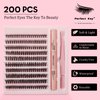 Perfect Key DIY Lash Extension Kit With Bond And Seal Natural Lash Clusters Kit Wispy D Curl 8-18mm Eyelash Extension Kit Waterproof For Beginners Cluster Lashes Kit C Curl With Spikes