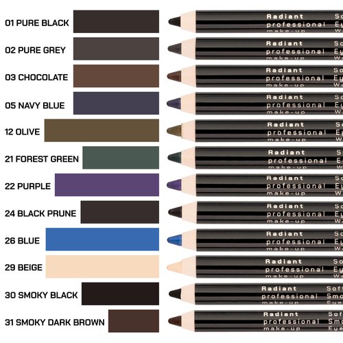 Radiant Professional Waterproof Eyeliner Pencil - Eyeliner Waterproof Smudge Proof for Woman - Long Lasting Under Eye Pencil for Smoky Eye - Soft Waterline Eyeliner with Smudger Tool, Beige (29)