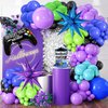 150Pcs Purple Blue Green Black Game Balloon Garland Kit for Video Game Theme Birthday Party Decorations, Video Game Party Supplies Gamer Decorations