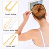 4pcs French Style U Shaped Hair Pins, Metal Hair Sticks for Thick Long Hair French Twist Hair Pin Clip Updo Chignon Pins for Women Girls Hair Styling Accessories (2 Gold & 2 Silver)