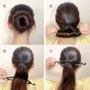 6PCS Black Plastic Double Hooks Hair Bun Maker Hair Holders Hair Twist Shaper Styling Tool DIY Hair Accessories for Women