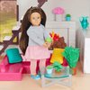Lori – Living Room Set for Mini Dolls – Furniture for 6-inch Dolls – Dollhouse Accessories – Couch, Table, Rug, Plants – 3 Years + – Urban Living Room Set