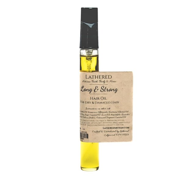All Natural Long & Strong Hair Oil with Rosemary Essential Oil by Lathered Artisan Bath, Body & Home