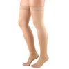 Truform Women's Compression Stockings, 20-30 mmHg, Thigh High Length, Open Toe, Opaque, Beige, Medium