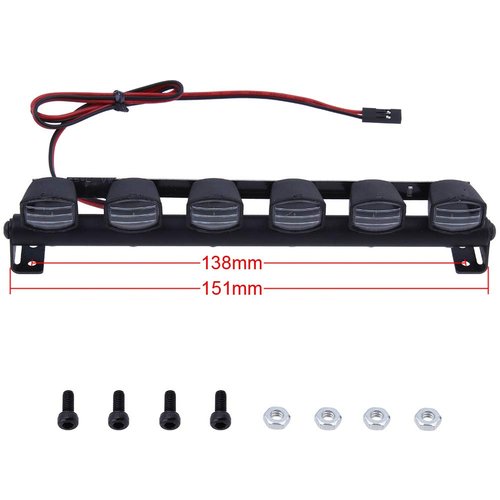 HobbyPark RC Car Light Bar Kit 6 LEDs Body Shell Roof Lights for 1/10 RC Crawler Car Truck Accessories