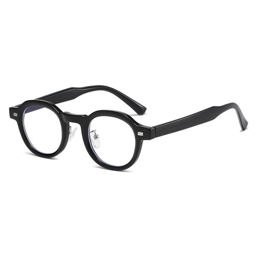 JOVAKIT Trendy Round Blue Light Blocking Glasses for Women Men Retro Vintage Circle Style Non-prescription Computer Glasses (Black)