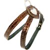 Rhinestones Luxury Brown Leather Dog Harness for Toy Breeds with Crystal Diamantes X-Small. Suggested for 10"-13" Chest.