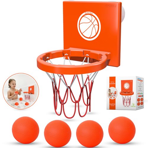 MARPPY Bath Toys for Toddlers & Kids – Bathtub Basketball Hoop with 4 Mold-Free Balls, Strong Suction Cup – Fun Bathtub and Shower Toys for Boys & Girls.
