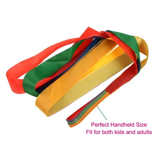 ORZIZRO Rainbow Dance Ribbons, 12PCS Rhythm Ribbon Streamers for Kids Children Adults - Bright & Multi-Colored