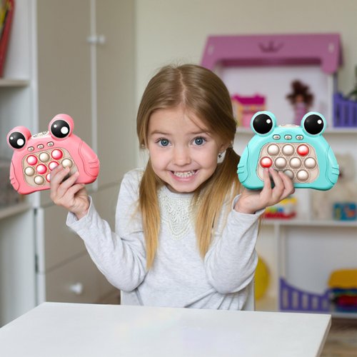 Quick Push Pop Game with Batteries Fidget Pop It Toy - Engaging Handheld Puzzle Games Fast Push Bubble Toy with 4 Modes, Autism Sensory Toys Electronic Fidget Toy - Fidget Toys for Kids