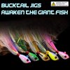 OROOTL Bucktail Jigs Saltwater Hair Jigs, 5pcs Bucktail Fishing Lures Surf Fishing Jigs Bucktail Hair Jigs for Bass Striper Flounder Snook Bluefish Halibut Redfish Fishing 1/4oz-2oz