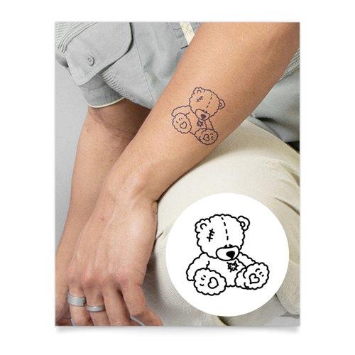 Inkbox Temporary Tattoos, Semi-Permanent Tattoo, One Premium Easy Long Lasting, Water-Resistant Temp Tattoo with For Now Ink - Lasts 1-2 Weeks, Plush Feels, 3 x 3 in