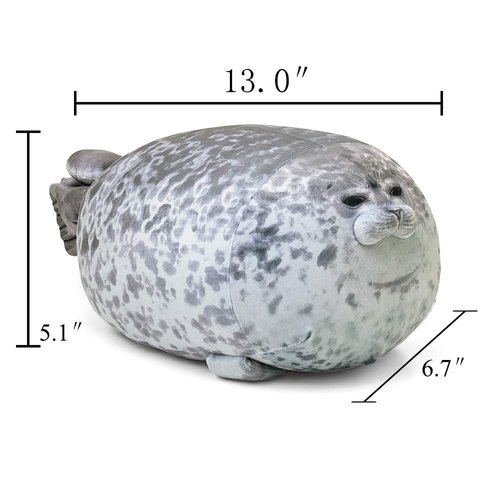 Seal Pillow, Kawaii Chubby Blob Seal Plush Pillow Stuffed Cotton Plushies Animal Toy Cute Ocean Pillow (Small)