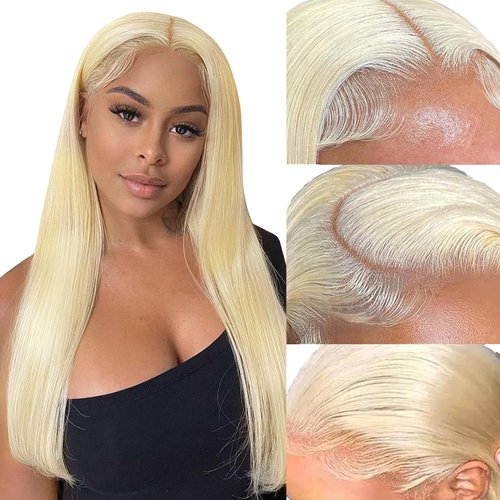 AHPAHP 613 13x6 Lace Front Wig Human Hair Straight Blonde Lace Front Wigs Human Hair 613 HD Lace Frontal Wig Blonde Wig Human Hair 200% Density 20inch