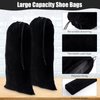 12 Pcs Shoe Bags for Travel Shoe Dust Bags Black Duster Flannel Shoe Pouch Washable Shoe Covers with Drawstring Breathable for Home Luggage, 8 x 17 Inch