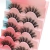 False Eyelashes 15mm Faux Mink Lashes 3D Natural Eye lashes Soft Wispy Curly Lashes Five Pairs (15mm D05)