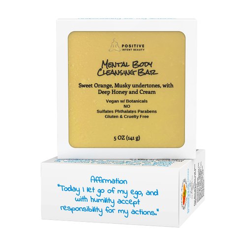 Positive Intent Gentle for Sensitive Skin, Natural Artisan Vegan Soap Bar w/Affirmation Card for Face, Hands, Yoni and Body with Essential Oils, Mothers Day Gift 5oz