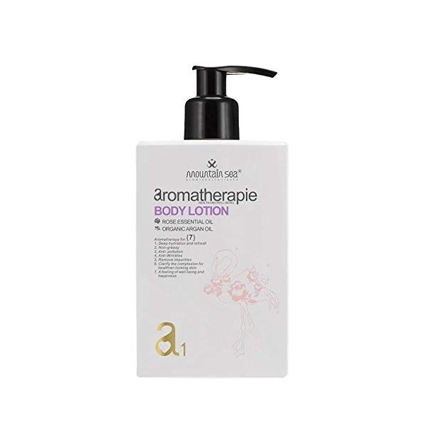 Aromatherapie Body Lotion/Organic Argan Oil & Rose Essential Oil. Free Paraben, pigment, gluten. 200 ml. 6.76. fl. oz.