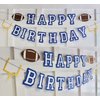 Football Happy Birthday Banner, Football Theme String Flags, Football Party Decorations, Happy Birthday Bunting Sign for Sport Theme Decoration