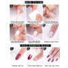 24 Pcs French Tip Fake Nails Black Flower Press on Nails, Round Head Almond Shaped Press on Nails Full Cover False Nails with Designs Black Nail Tips Acrylic Nails for Women DIY Manicure Decorations