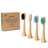 PONPACE Bamboo Electric Toothbrush Replacement Heads with Plant-Based Bristle Compatible with Philips Sonicare 4 Pack (Waved Soft Bristle)