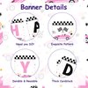 Sursurprise Race Car Birthday Decorations for Girls, Race Car Happy Birthday Banner Pink, Let's Go Racing Birthday Party Supplies