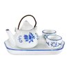 SUPVOX 1 Set of Miniature Porcelain Dollhouse Teaware - Diy Ceramic Tea Set with Teapot, Cups, and Plates - 1:12 Scale Dollhouse Decoration