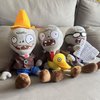 6Pcs Plants vs Zombies Plush Toys Zombie Sets,Ducky Newspaper Conehead Zombie,Sunflower Chomper Cherry Bomb Plant Soft Plants vs Zombies Toys PVZ Plush 1 2 for Birthday,Party,Halloween & Christmas