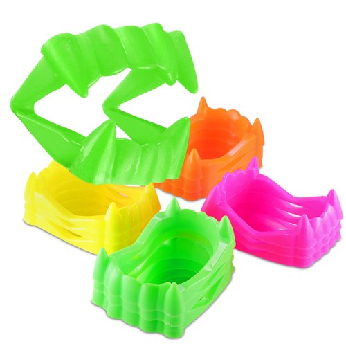 Srenta 144 Pack Vampire Teeth Kids Size, Assorted Colors Fake Vampire Teeth for Kids, Vampire Fangs for Kids Costume, Dress-Up, Pretend Play, Halloween Teeth for Halloween Party Favors