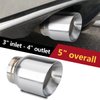 LCGP 3" Inlet Universal Exhaust Tip, 4" Outlet - 5" Long, Stainless Steel Double Wall Angle Cut