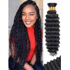 KULYMUWIG Human Braiding Hair for Boho Braids 18 Inch 100 g 4 Bundles Deep Wave Bulk Human Hair for Braiding No Weft 10A Curly Human Hair Extensions for Braids Wet and Wavy Human Braiding Hair