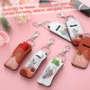 Cosblank 6 Pcs Boho Lip Balm Sleeve Keychain Lipstick Holder Key Chain with Portable Clip Lip Gloss Pouch Keychain for Women Graduation Travel Accessory Stocking Stuffers Gifts