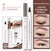 Eyebrow Pencil, 4 Tip Microblade Eyebrow Pen, Liquid Eyebrow Pen, 3D Waterproof Brow Pencil with Micro-Fork Tip, Long-Lasting Natural 4 Tip Brow Pen (Brown)